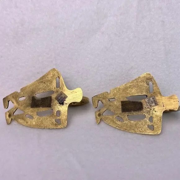Vintage Brass Sailboat Wall Hooks Set of 2 Nautical Coastal Decor Gold - Picture 8 of 11